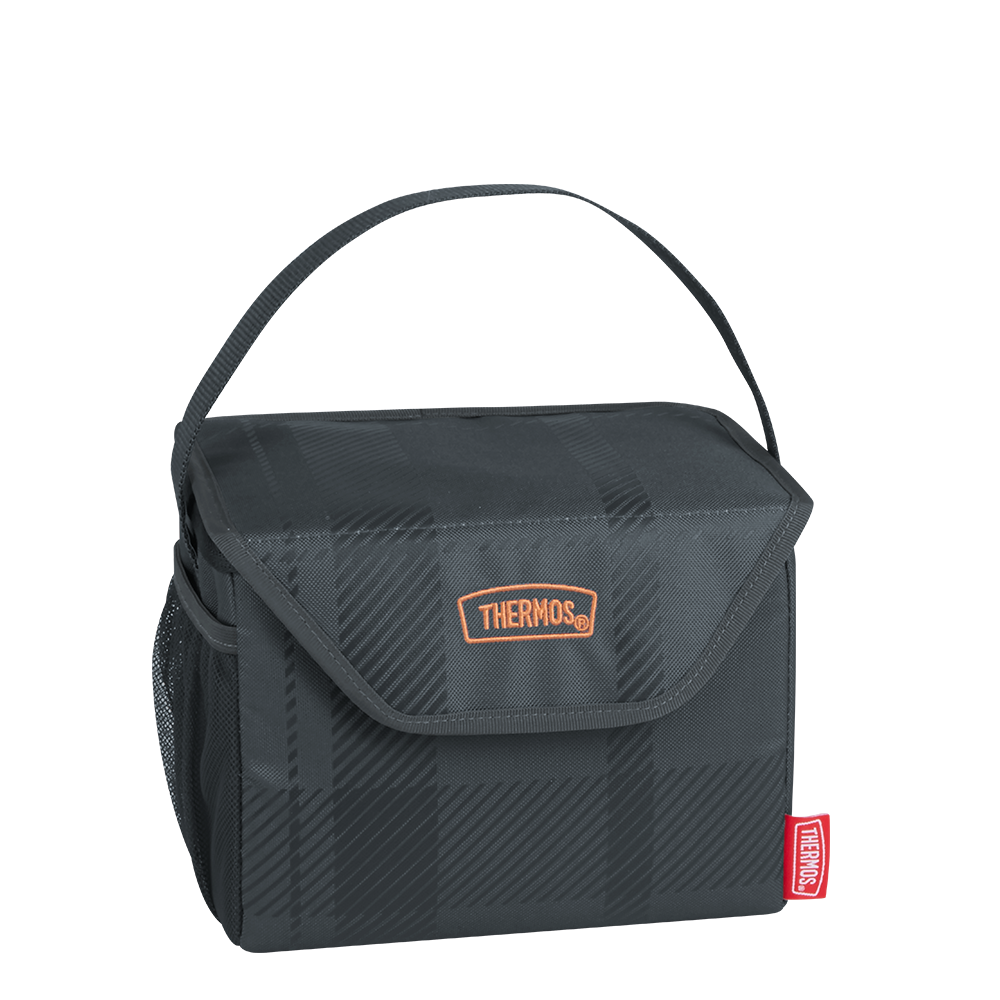 6 Can Cooler Charcoal Plaid