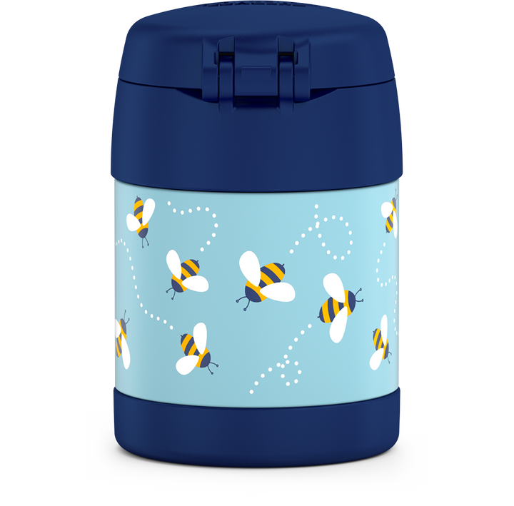 10 ounce Funtainer food jar, bees back view.
