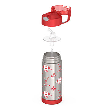 410 ml Funtainer® Water Bottle - Canadiana Hockey