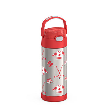 410 ml Funtainer® Water Bottle - Canadiana Hockey