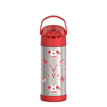 410 ml Funtainer® Water Bottle - Canadiana Hockey
