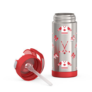 410 ml Funtainer® Water Bottle - Canadiana Hockey