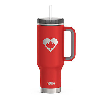 1.2L Stainless Steel Cup Holder Mug - Canadiana True North - Red