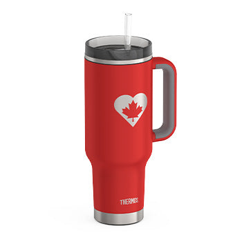 1.2L Stainless Steel Cup Holder Mug - Canadiana True North - Red