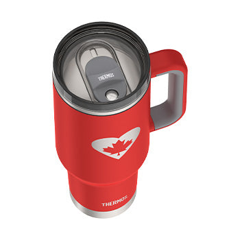 1.2L Stainless Steel Cup Holder Mug - Canadiana True North - Red