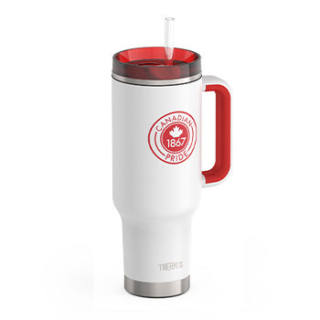 1.2L Stainless Steel Cup Holder Mug - Canadiana True North - White