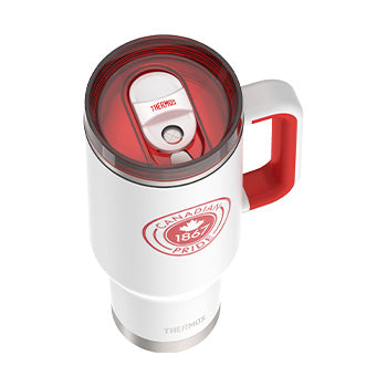 1.2L Stainless Steel Cup Holder Mug - Canadiana True North - White