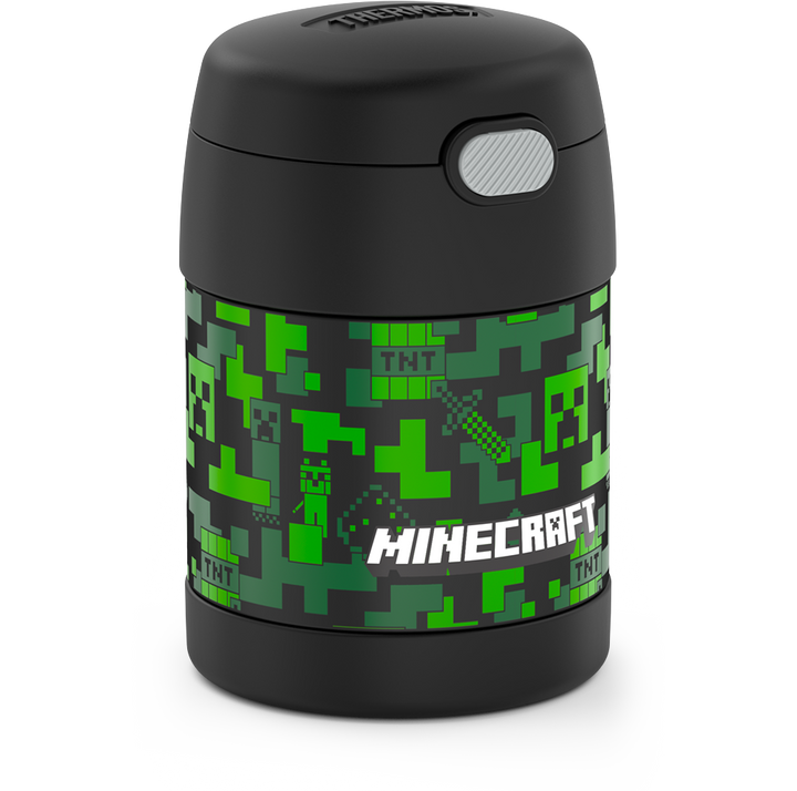 10 ounce Funtainer food jar, Minecraft side view.